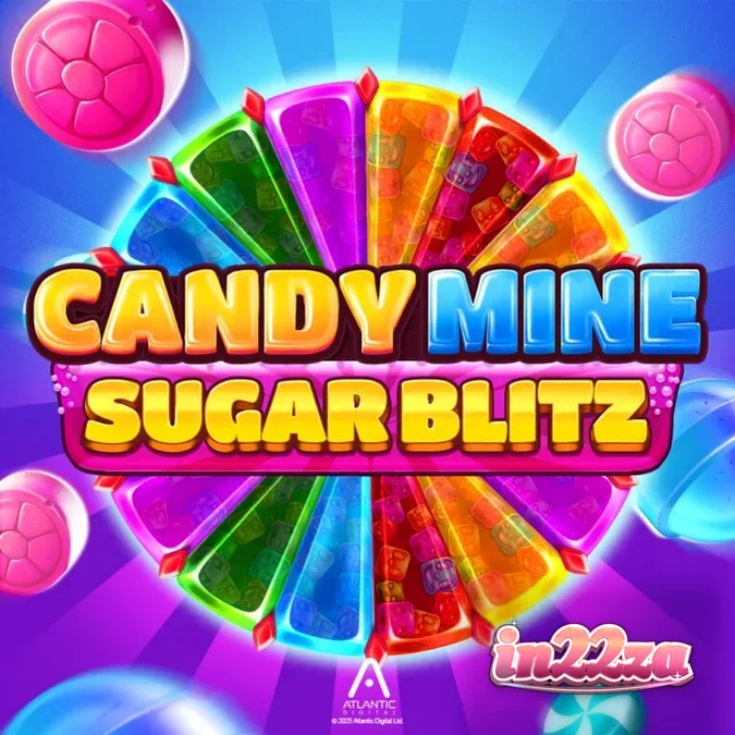 Tampilan visual slot Candy Mine Sugar Blitz dengan tema tambang permen yang cerah.